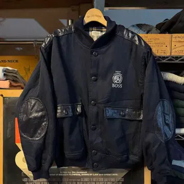 90s 빈티지 SUNTORY BOSS 블루종 쇼트 기장 엘르 패치