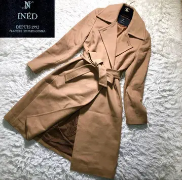 [ 새상품급 ] INED 캐시미어 혼방 코트 카멜 베이지