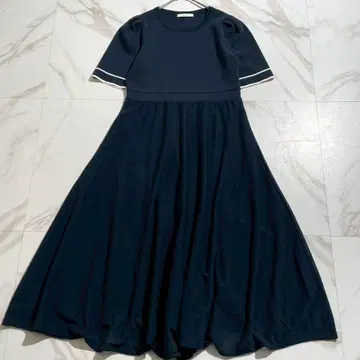 새상품급 아나이 시어 볼륨 반팔 니트 원피스 밀라노 리브 38