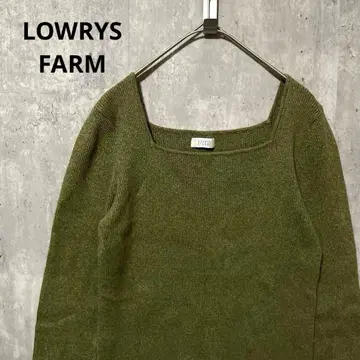 LOWRYSFARM 스퀘어 리브 니트 스웨터 심플 고급스러운