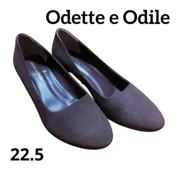 오데트 에 오딜 스웨이드 펌프스 22.5cm 다크 퍼플