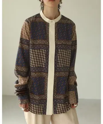 TODAYFUL 스탠드 카라 페이즐리 셔츠