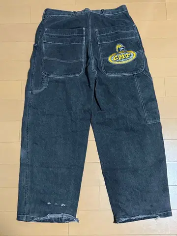 CENTIMETER 다크 그레이 와이드 데님 팬츠