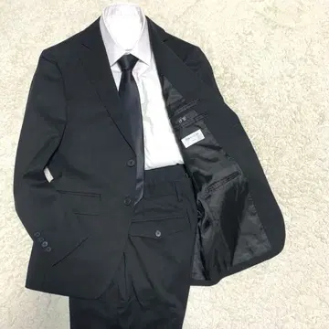 미사용 오리히카 워셔블 수트 셋업 블랙 스트레치 관혼상제