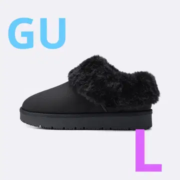 GU 페이크 무스탕 슬리퍼 L 사이즈 블랙