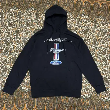 해외 구제 의류 기업 로고 후드티 포드 머스탱 자동차 블랙 M