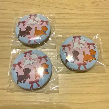 [ 3개 세트 ] 아리따운 고양이 마리 캔뱃지 디즈니 강아지고양이