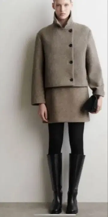 보일 울 블렌드 미니 스커트 cos