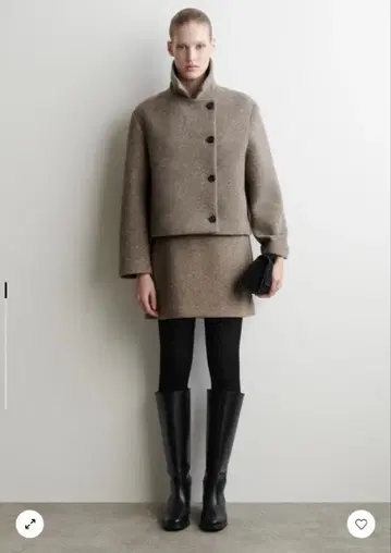 보일 울 블렌드 미니 스커트 cos