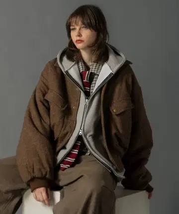 civvy 헤링본 플라이트 자켓