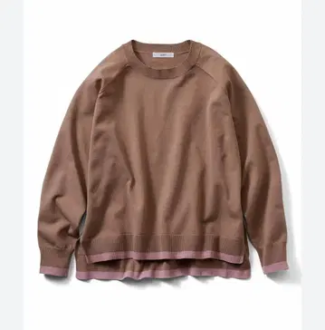 빅 사이즈 IEDIT 이디트 리사이클 폴리에스테르 소재 바운시 니트