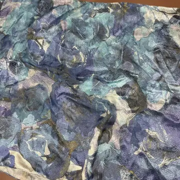 블루 계열 꽃무늬 동물 무늬 대형 스톨