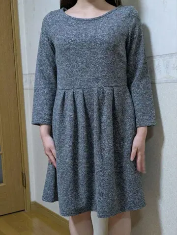 그레이 니트 A라인 원피스