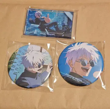 팬파레 복권 회옥옥절 고죠 사토루 캔뱃지 아크릴 블록 3개 세트