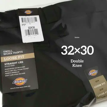 32 x 30 [ 새상품 미사용 ] 디키즈 더블니 85283 BLACK