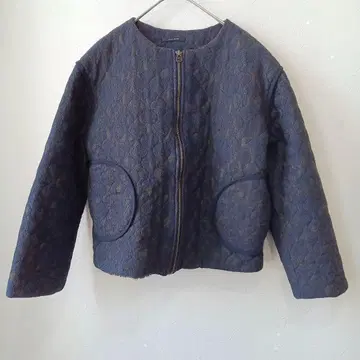 CLOSER 전체 레이스 보아 안감 노카라 자켓 집업 네이비