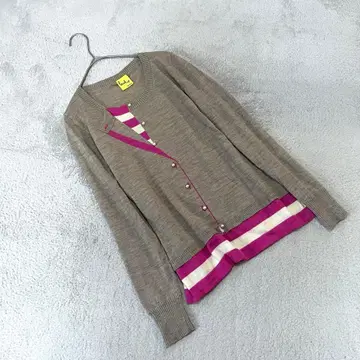 새상품급 [폴스미스] (M) 레이어드 스타일 긴팔 니트탑 펄 버튼