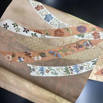 12-72 나고야 오비 구촌 새상품급 순수 실크 기모노 나고야 제봉