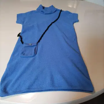 PICONE 블루 니트 슬리브리스 드레스