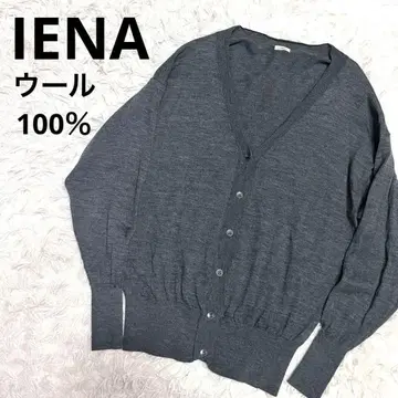 IENA 이에나 울 100% V넥 가디건 그레이 얇은 소재
