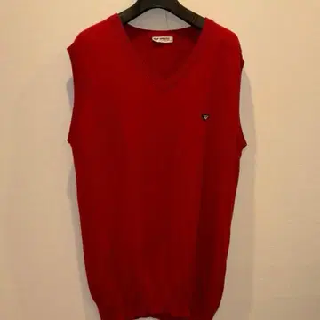 레드 V넥 베스트 3XL