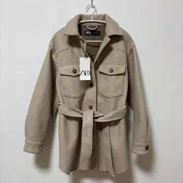 [ 미사용품 ] ZARA 자라 허리 벨트 포함 셔츠 자켓