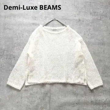 새상품급 데미룩스 빔즈 모헤어 나일론 니트 풀오버 24AW 화이트