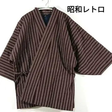 [ 쇼와 레트로 ] 일본 의류 아우터 겉옷 퍼플 계열 스트라이프 패턴