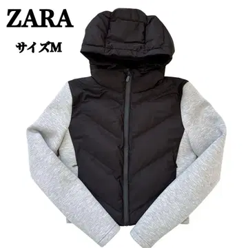 ZARA 대비 후드 부착 자켓 블랙 그레이 사이즈 M