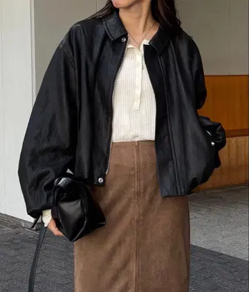CAPRICIEUX LE'MAGE 벌룬 가죽 자켓