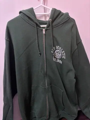 GAP ATHLETIC 다크 그린 집업 후드티