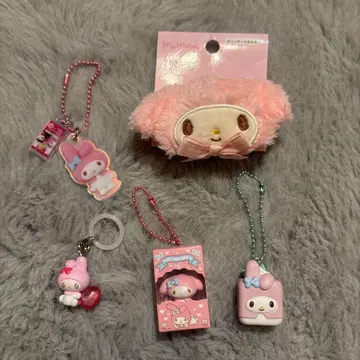 마이멜로디 메지루시 액세서리 참 머리끈 5개 세트