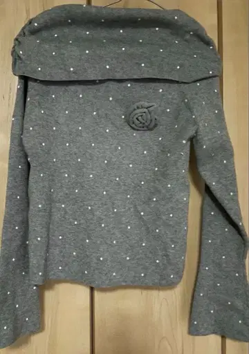 chico 도트 무늬 그레이 스웨터 긴팔