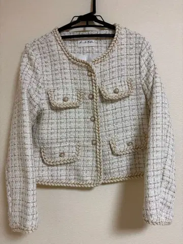 트위드 자켓 화이트