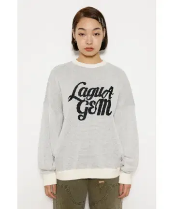 LAGUA GEM 로고 오버 니트