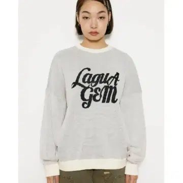 LAGUA GEM 로고 오버 니트