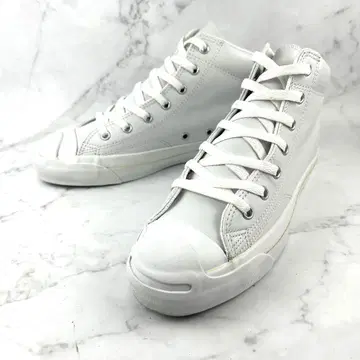 새상품급 잭퍼셀 하이컷 화이트 가죽 24.5