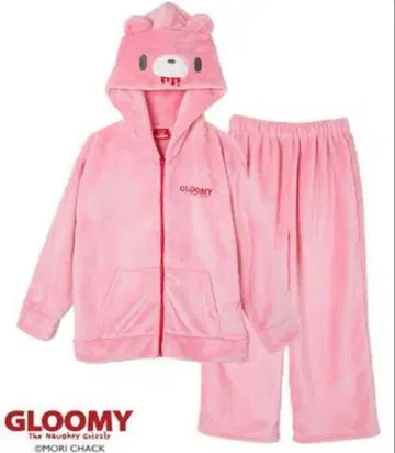 GLOOMY 후드 부착 파자마 핑크 그루미