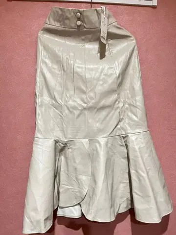 RESEXXY 가죽 롱 플레어 스커트