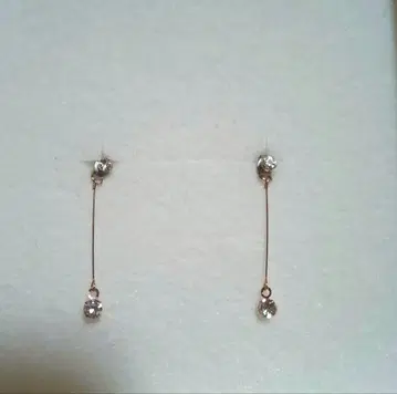 롱 귀걸이 크리스탈 스톤 장식 흔들리는 귀걸이 핑크 골드 2way