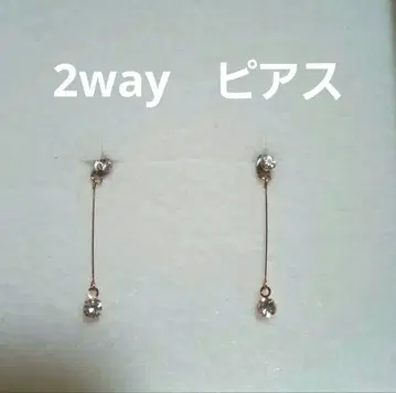 롱 귀걸이 크리스탈 스톤 장식 흔들리는 귀걸이 핑크 골드 2way