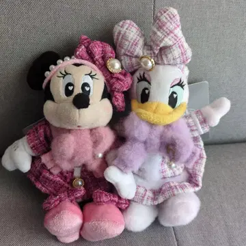 디즈니 미니 데이지 트위드 봉제 인형 키체인 스트랩