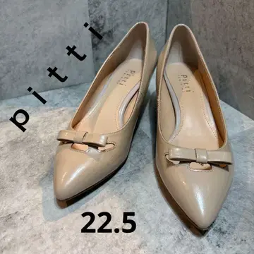 [새상품급] pitti 스틸레토 펌프스 27.0 베이지 리본 포함