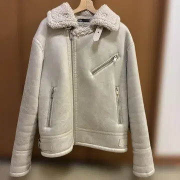 ZARA 페이크 무스탕 라이더 자켓