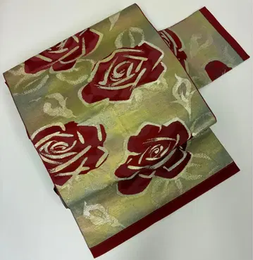 레트로 세탁 가능한 나고야 오비(약 24cm) 장미 기모노