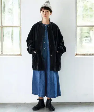 [ SunnyClouds ] 초와이드 칼라 숏코트 코듀로이 아우터