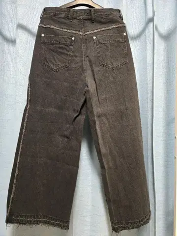 HARE 다크 그레이 와이드 레그 데님 팬츠