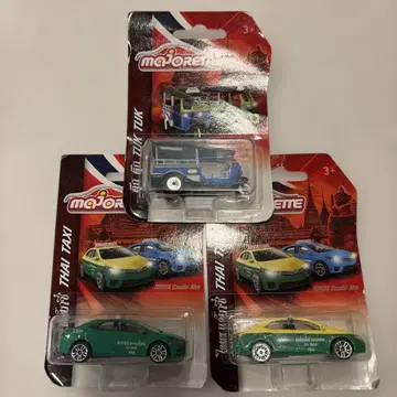 마조레트 미니카 툭툭과 택시 3대 세트 블리스터 팩 새상품