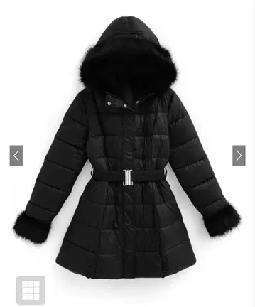 벨트 포함 퍼 A라인 다운 코트 [kd79]