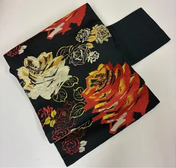 앤티크 나고야 오비 장미 기모노 레트로